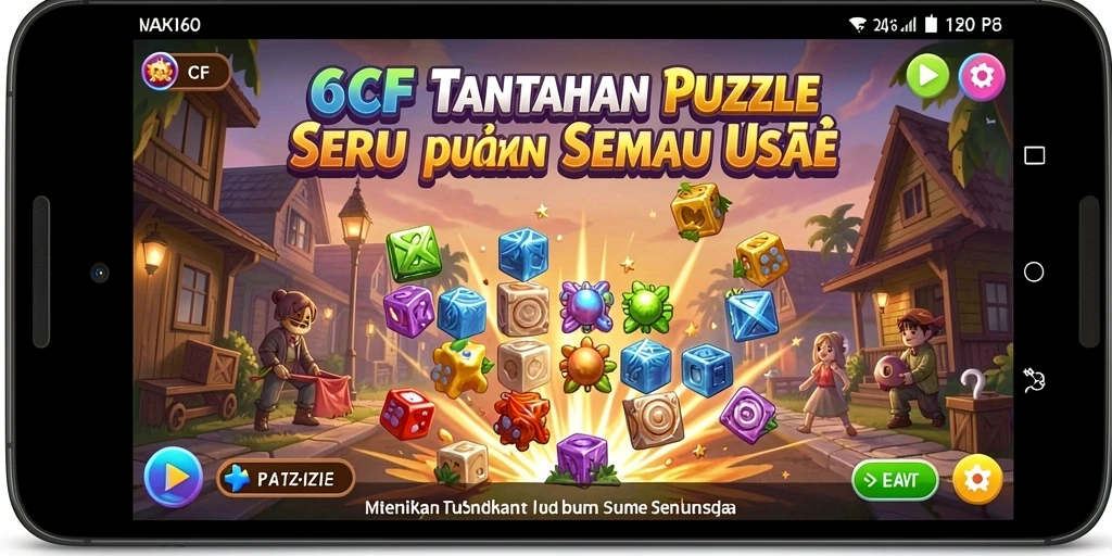 Gameplay seru dalam 6CF dengan berbagai puzzle menantang.