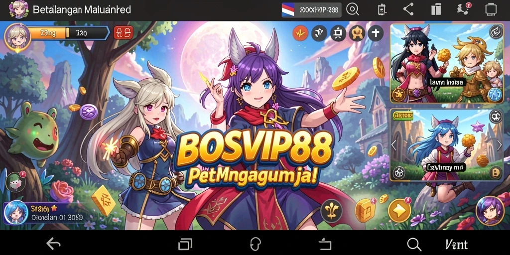 Screenshot gameplay <strong>BOSVIP88</strong> menampilkan pertarungan seru dengan karakter anime.