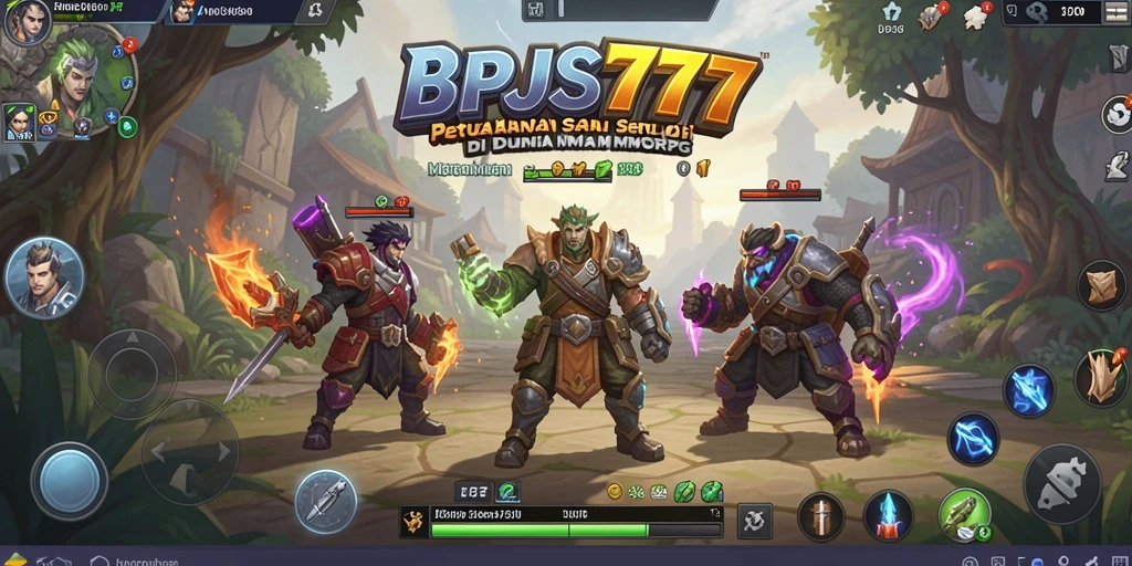 Screenshot gameplay BPJS777 yang menunjukkan pertempuran seru di dunia MMORPG.