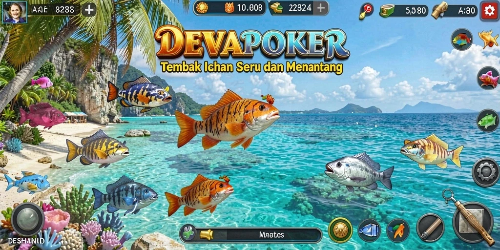 Tampilan gameplay seru Tembak Ikan di DEWAPOKER.