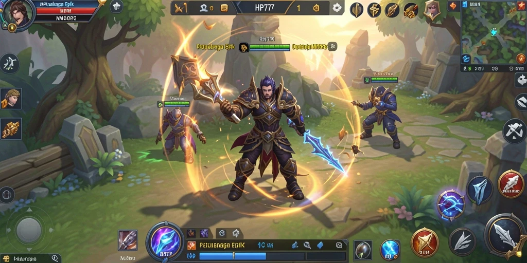 Screenshot gameplay HP777 yang menunjukkan aksi pertempuran multiplayer.