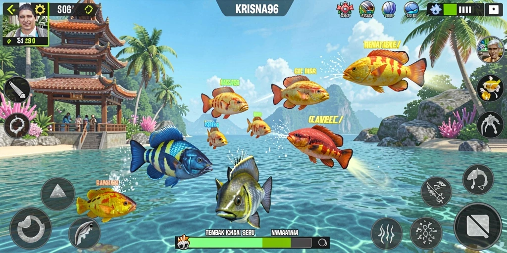 Tampilan gameplay Tembak Ikan yang menegangkan dan berwarna.