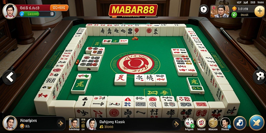 Screenshot gameplay MABAR88 menampilkan suasana permainan Mahjong yang seru.