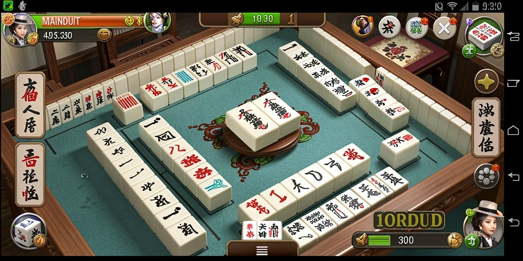 Tampilan gameplay yang menarik dari MAINDUIT dalam permainan Mahjong.
