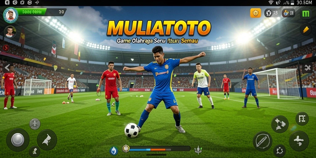 Tampilan gameplay menarik MULIATOTO dengan aksi olahraga yang mendebarkan.