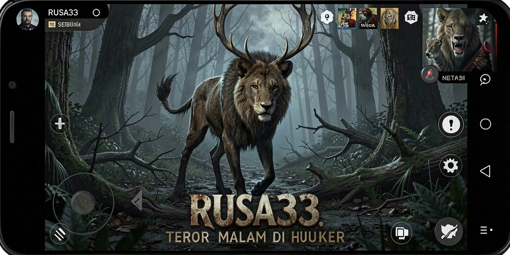 Tampilan gameplay RUSA33 yang menakutkan di hutan misterius.